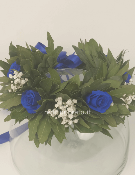 Coroncina per Laurea con rose blu Coroncina per Laurea con rose blu